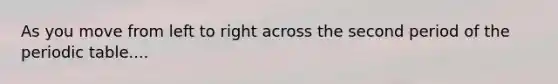 As you move from left to right across the second period of the periodic table....