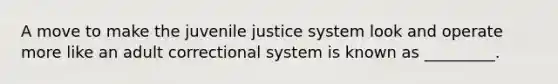 A move to make the juvenile justice system look and operate more like an adult correctional system is known as _________.