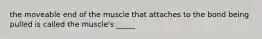 the moveable end of the muscle that attaches to the bond being pulled is called the muscle's _____