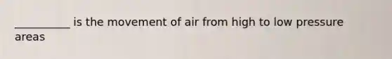 __________ is the movement of air from high to low pressure areas