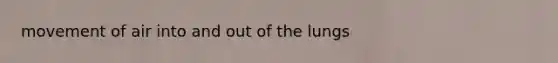 movement of air into and out of the lungs