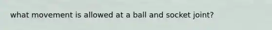 what movement is allowed at a ball and socket joint?