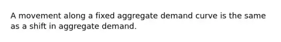 A movement along a fixed aggregate demand curve is the same as a shift in aggregate demand.