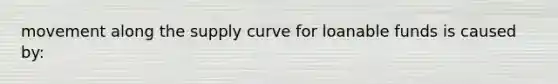 movement along the supply curve for loanable funds is caused by: