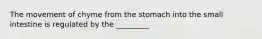 The movement of chyme from the stomach into the small intestine is regulated by the _________