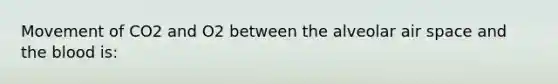 Movement of CO2 and O2 between the alveolar air space and the blood is: