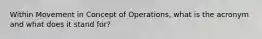 Within Movement in Concept of Operations, what is the acronym and what does it stand for?