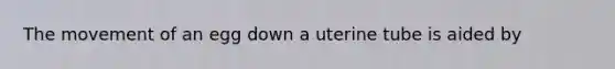 The movement of an egg down a uterine tube is aided by