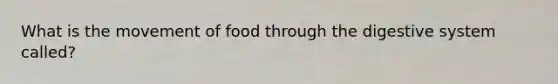 What is the movement of food through the digestive system called?