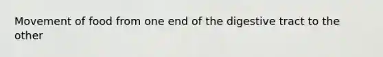 Movement of food from one end of the digestive tract to the other