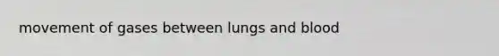 movement of gases between lungs and blood