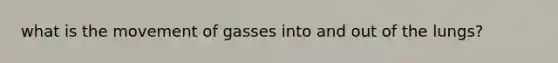 what is the movement of gasses into and out of the lungs?