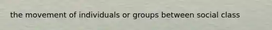 the movement of individuals or groups between social class