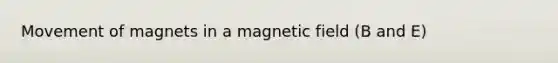 Movement of magnets in a magnetic field (B and E)