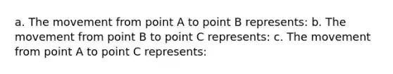 a. The movement from point A to point B represents: b. The movement from point B to point C represents: c. The movement from point A to point C represents: