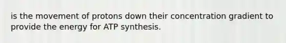 is the movement of protons down their concentration gradient to provide the energy for ATP synthesis.