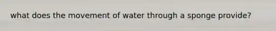 what does the movement of water through a sponge provide?