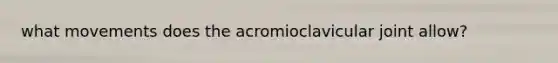 what movements does the acromioclavicular joint allow?