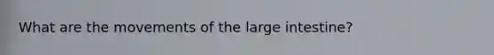 What are the movements of the large intestine?