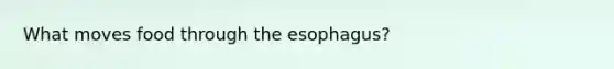 What moves food through the esophagus?