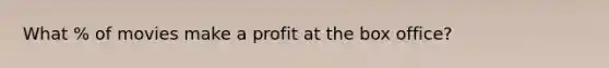 What % of movies make a profit at the box office?