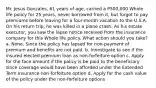 Mr. Jesus Gonzales, 61 years of age, carried a P500,000 Whole life policy for 25 years, never borrowed from it, but forgot to pay premiums before leaving for a four-month vacation to the U.S.A. On his return trip, he was killed in a plane crash. As his estate executor, you saw the lapse notice received from the insurance company for this Whole life policy. What action should you take? a. None. Since the policy has lapsed for non-payment of premium and benefits are not paid. b. Investigate to see if the insured elected premium loan as non-forfeiture option c. Apply for the face amount if the policy is be paid to the beneficiary since coverage would have been afforded under the Extended Term Insurance non-forfeiture option d. Apply for the cash value of the policy under the non-forfeiture options