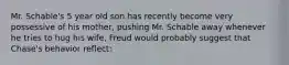 Mr. Schable's 5 year old son has recently become very possessive of his mother, pushing Mr. Schable away whenever he tries to hug his wife, Freud would probably suggest that Chase's behavior reflect: