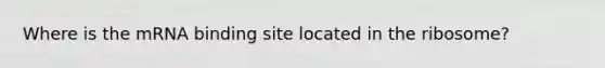 Where is the mRNA binding site located in the ribosome?