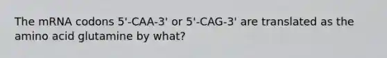 The mRNA codons 5'-CAA-3' or 5'-CAG-3' are translated as the amino acid glutamine by what?