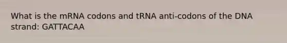 What is the mRNA codons and tRNA anti-codons of the DNA strand: GATTACAA