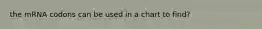 the mRNA codons can be used in a chart to find?