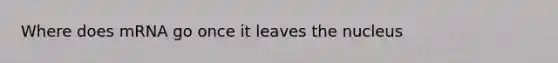 Where does mRNA go once it leaves the nucleus