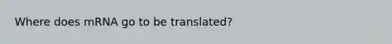 Where does mRNA go to be translated?