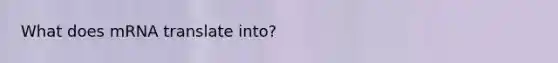 What does mRNA translate into?