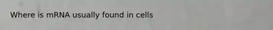 Where is mRNA usually found in cells