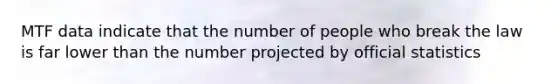 MTF data indicate that the number of people who break the law is far lower than the number projected by official statistics