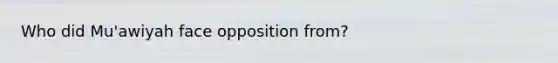 Who did Mu'awiyah face opposition from?