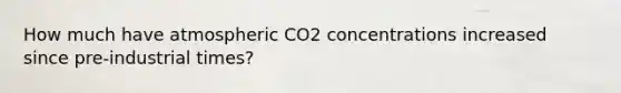 How much have atmospheric CO2 concentrations increased since pre-industrial times?