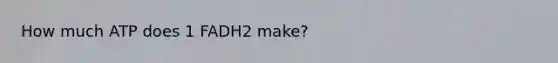 How much ATP does 1 FADH2 make?