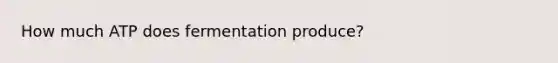 How much ATP does fermentation produce?