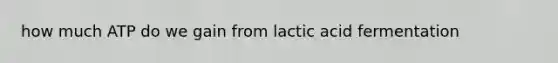 how much ATP do we gain from lactic acid fermentation