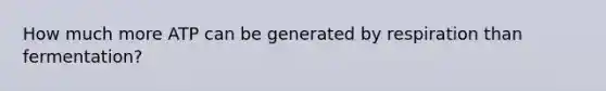 How much more ATP can be generated by respiration than fermentation?