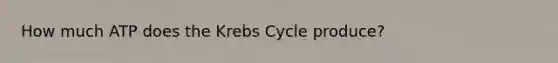 How much ATP does the <a href='https://www.questionai.com/knowledge/kqfW58SNl2-krebs-cycle' class='anchor-knowledge'>krebs cycle</a> produce?