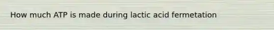 How much ATP is made during lactic acid fermetation