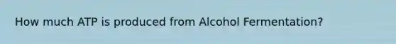 How much ATP is produced from Alcohol Fermentation?