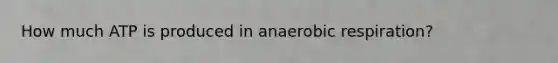 How much ATP is produced in anaerobic respiration?