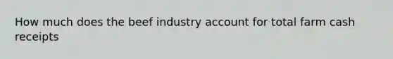 How much does the beef industry account for total farm cash receipts