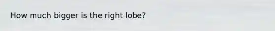 How much bigger is the right lobe?