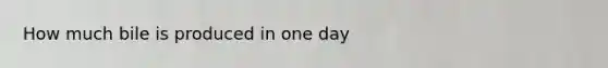 How much bile is produced in one day