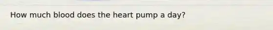 How much blood does the heart pump a day?